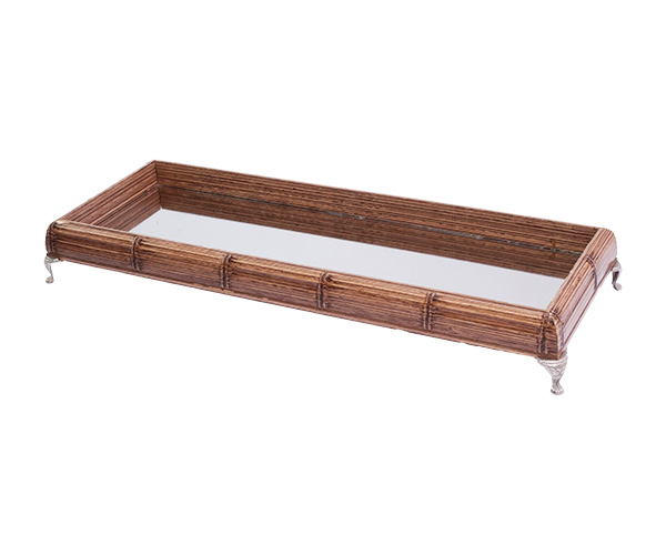 BANDEJA BAMBU RET ESPELHADA FINA C/PE 49X12