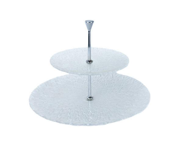 SUPORTE VIDRO PAVAO 2 ANDARES D=32 A=22CM