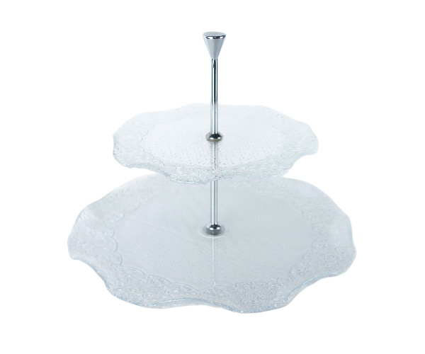 SUPORTE VIDRO ONDULADO 2 ANDARES D=32 A=22CM
