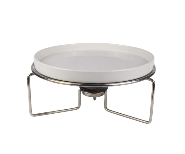 RECHAUD CERAM C/SUPORTE INOX QUEIJO BRIE