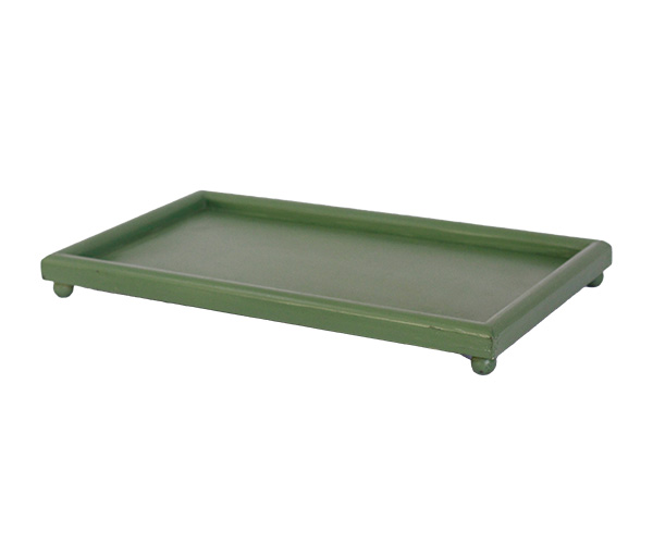 BANDEJA MADEIRA RET LACA VERDE 61X38CM