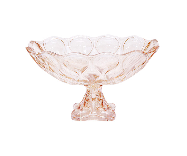 FRUTEIRA CRISTAL OVAL AMBAR C/PE 37X22 A=21CM