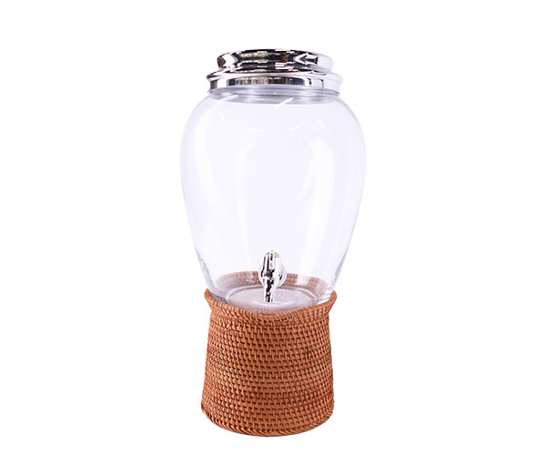 SUQUEIRA VIDRO C/ RATTAN 10 LITROS