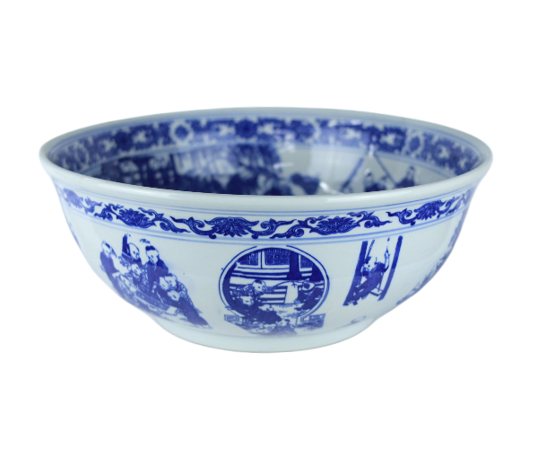 SALADEIRA PORC AZUL E BRANCA D=42 A=16 GDE