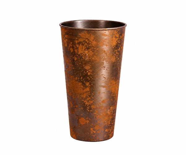 VASO ALTO RUSTICO MARROM 33X18