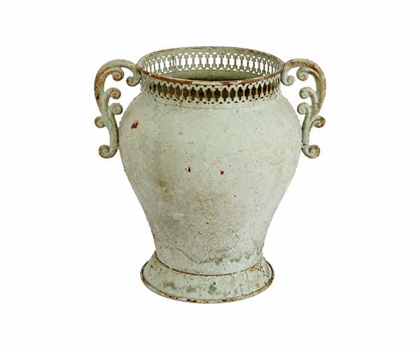 VASO FERRO VERDE ACQUA 25X15CM