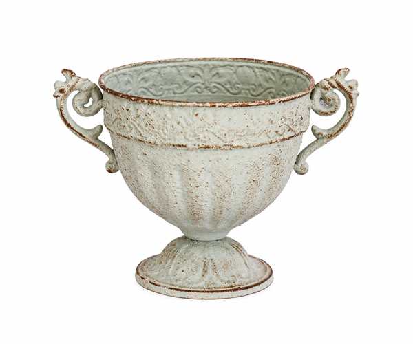 VASO FERRO VERDE ACQUA ARABESCO A=19 D=20