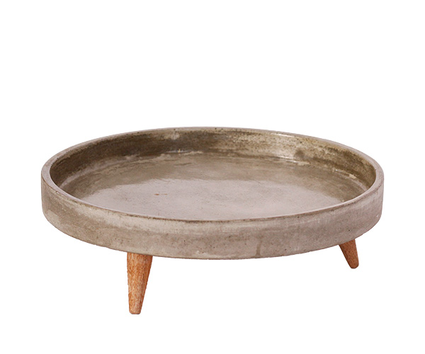 SALADEIRA CONCRETO RED CINZA C/PE 40X5CM