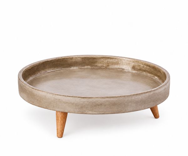 SALADEIRA CONCRETO RED CINZA C/PE 40X5CM
