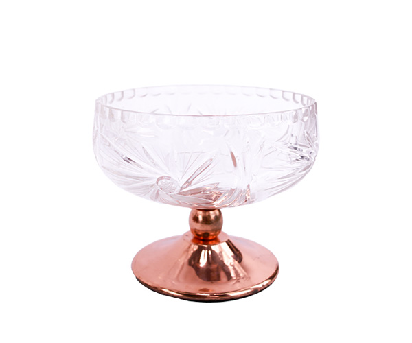 FRUTEIRA DE VIDRO C/PE COBRE 22X16CM